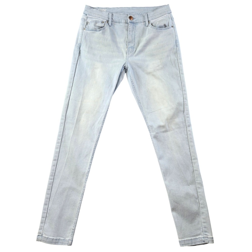 Mugsy Jeans Womens 10 Blue‎ Skinny Stretch Pockets Easy Care Light Wash 30x32